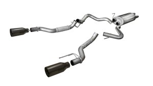 Ford F-150 Performance Exhaust - Dual Rear Exit - CORSA Performance - Sport Cat-Back with 5in Tips - Matte Black - `17-`20